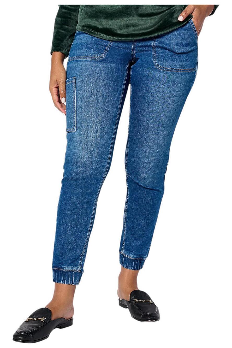 Denim & Co. Women's Comfy Knit Denim Cargo Jogger MedWsh - Regular